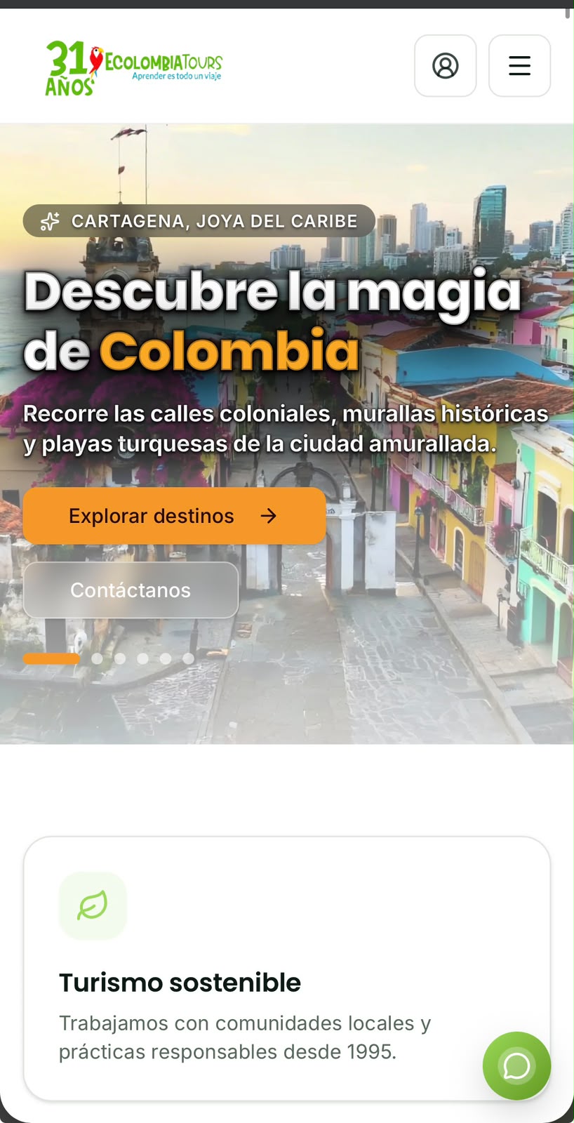 Ecolombia Tours en móvil