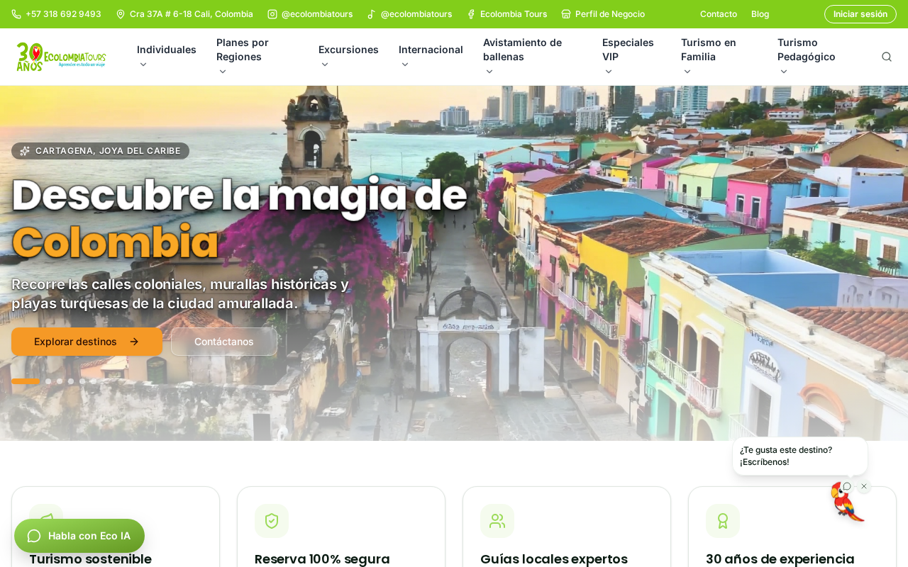 Sitio web desarrollado para Ecolombia Tours