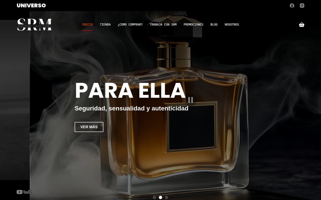 Sitio web desarrollado para SRM Fragancias